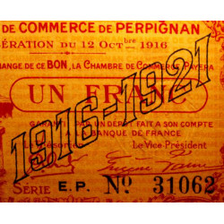 Perpignan - Pirot 100-20 - 1 franc - Série E.P. - 12/10/1916 - Etat : SUP+
