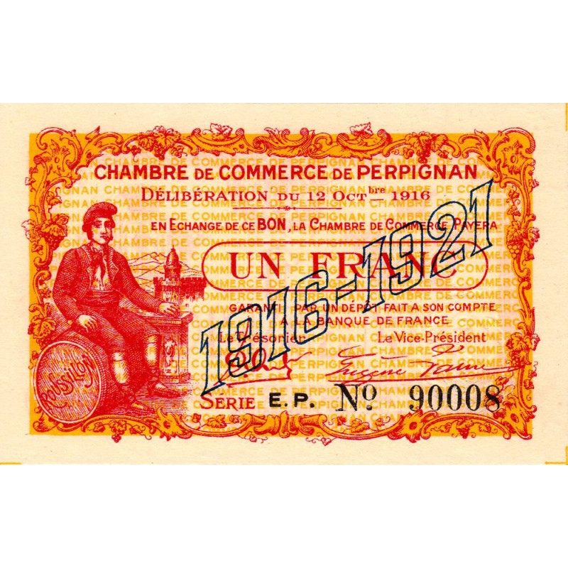 Perpignan - Pirot 100-20 - 1 franc - Série E.P. - 12/10/1916 - Etat : NEUF
