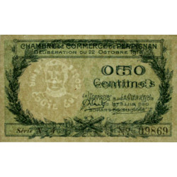 Perpignan - Pirot 100-27 - 50 centimes - Série N.4 - 22/10/1919 - Etat : SUP+ à SPL