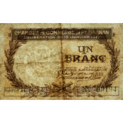 Perpignan - Pirot 100-32- 1 franc - Série H.N.14 - 15/01/1921 - Etat : TB