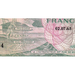 Congo (Kinshasa) - Pick 1a - 100 francs - Série BA - 02/07/1963 - Etat : TB+