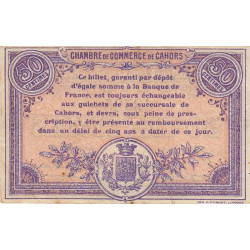 Cahors (Lot) - Pirot 35-5 - 50 centimes - Série B - 01/01/1915 - Etat : TTB+