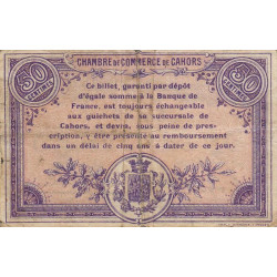 Cahors (Lot) - Pirot 35-5 - 50 centimes - Série D - 01/01/1915 - Etat : TB+