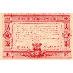 Poitiers et Vienne - Pirot 101-10 - 50 centimes - Série A2 - 07/1917 - Etat : SUP+