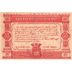 Poitiers et Vienne - Pirot 101-11 - 50 centimes - Série B3 - 06/1920 - Etat : TB+