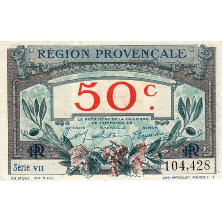 Région Provençale - Pirot 102-1 - 50 centimes - Série VII - Sans date - Etat : SUP+