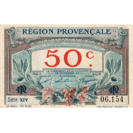 Région Provençale - Pirot 102-1 - 50 centimes - Série XIV - Sans date - Etat : NEUF