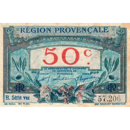 Région Provençale - Pirot 102-7 - 50 centimes - R Série VII - Sans date - Etat : SUP