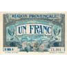 Région Provençale - Pirot 102-8 - 1 franc - R Série B - Sans date - Etat : pr.NEUF