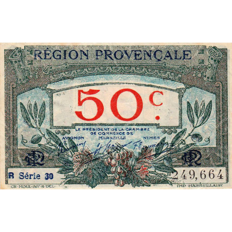 Région Provençale - Pirot 102-13 - 50 centimes - R Série 30 - Sans date - Etat : SUP