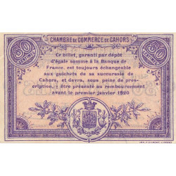 Cahors (Lot) - Pirot 35-12 - 50 centimes - Série F. - 01/01/1915 - Etat : TTB+
