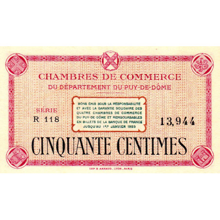 Puy-de-Dôme - Pirot 103-18 - 50 centimes - Série R 118 - Sans date - Etat : NEUF