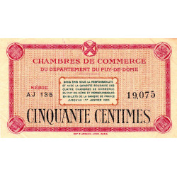 Puy-de-Dôme - Pirot 103-19 - 50 centimes - Série AJ 135 - Sans date - Etat : TTB+