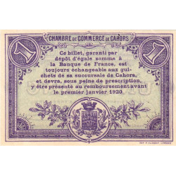 Cahors (Lot) - Pirot 35-14 - 1 franc - Série G. - 01/01/1915 - Etat : SPL