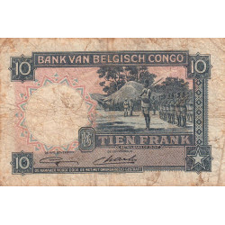 Congo Belge - Pick 14E - 10 francs - 11/11/1948 - Etat : B+