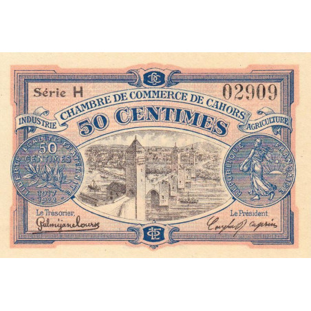 Cahors (Lot) - Pirot 35-17 - 50 centimes - Série H - 21/04/1917 - Etat : SPL+