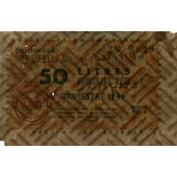 50 litres carburant auto - 2e trimestre 1949 - Etat : TB-