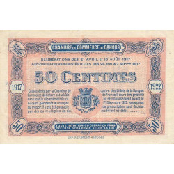 Cahors (Lot) - Pirot 35-17 - 50 centimes - Série I - 21/04/1917 - Etat : SUP+