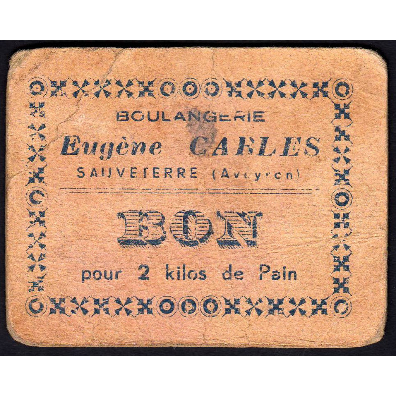 12 - Sauveterre - Boulangerie E. Carles - Bon pour 2 kilos de pain - Etat : TB-