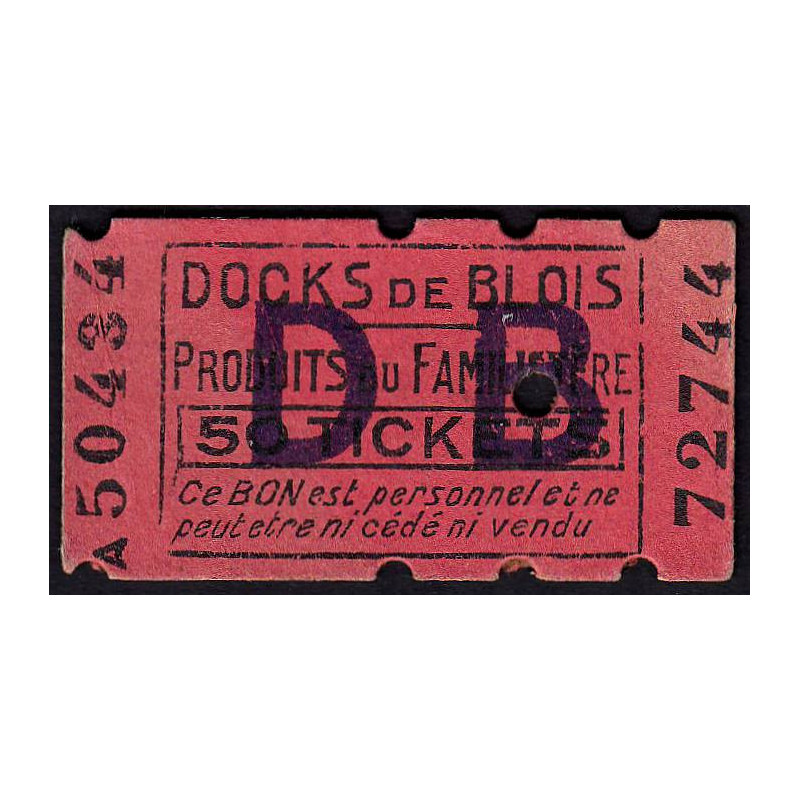 41 - Blois - Docks de Blois - 50 tickets - Etat : SPL