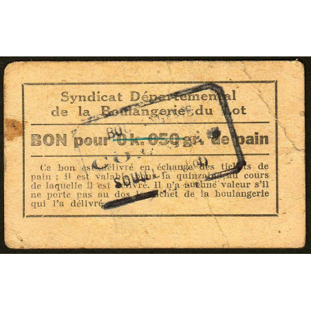 46 - Souillac - Boulangerie Combes - Bon pour 0k,050 de pain - Etat : TB+