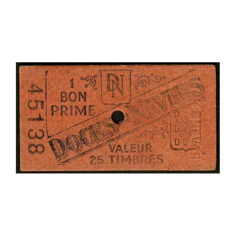 58 - Nevers - Docks de Nevers - Valeur 25 timbres - Type 1 - Etat : SUP