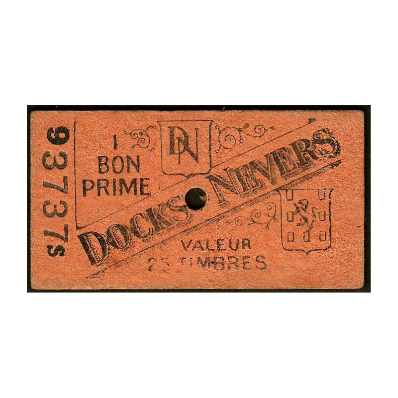 58 - Nevers - Docks de Nevers - Valeur 25 timbres - Type 2 - Etat : SUP