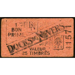 58 - Nevers - Docks de Nevers - Valeur 25 timbres - Type 3 - Etat : TB