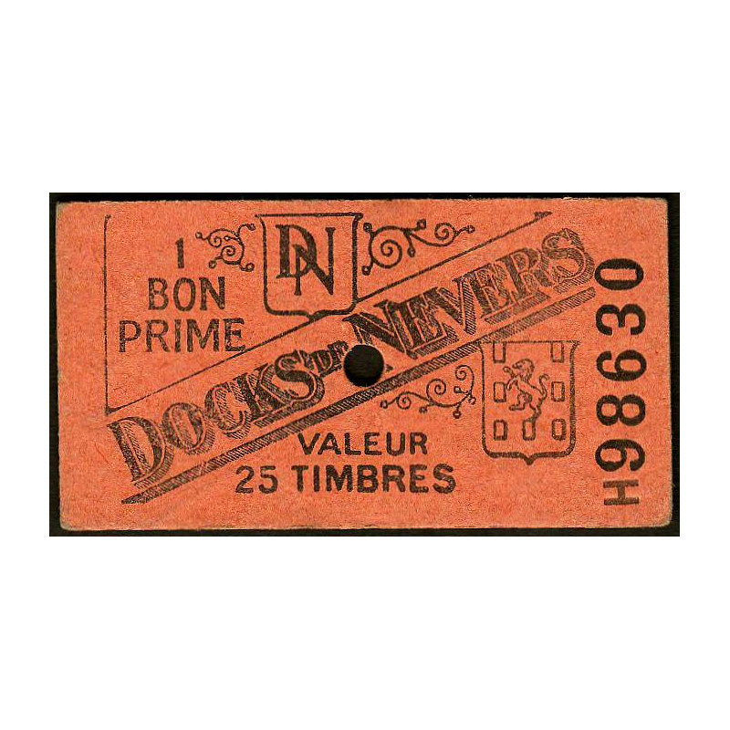 58 - Nevers - Docks de Nevers - Valeur 25 timbres - Type 4 - Etat : TTB