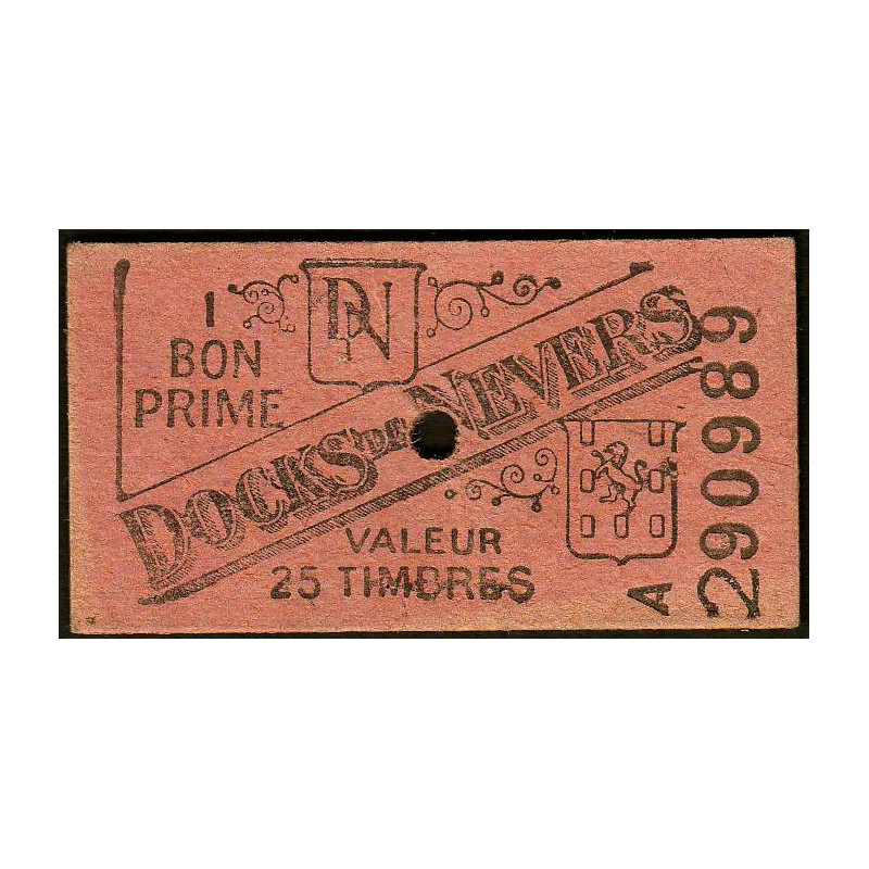 58 - Nevers - Docks de Nevers - Valeur 25 timbres - Type 5 - Etat : SUP