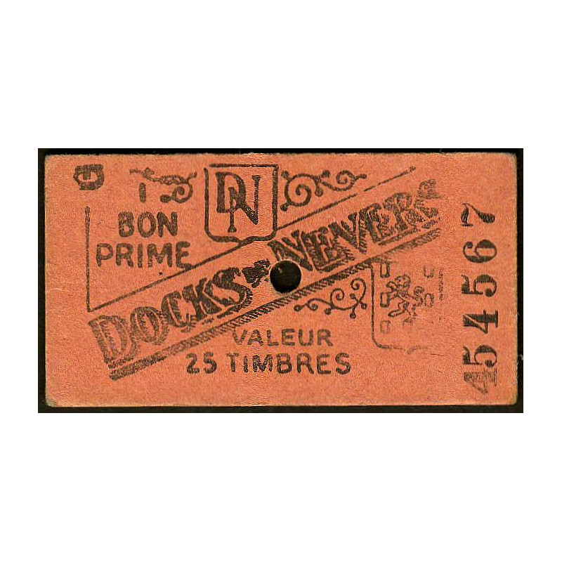 58 - Nevers - Docks de Nevers - Valeur 25 timbres - Type 6 - Etat : TTB