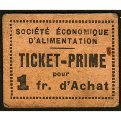 69 - Lyon - Sté Eco. d'Alimentation - Ticket prime 1 fr. d'achat - Type 2 - Etat : TB
