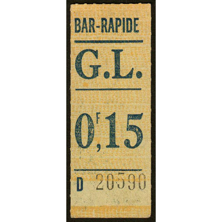 75 - Paris - Galerie Lafayette - Bar rapide 0,15 franc - Etat : SPL