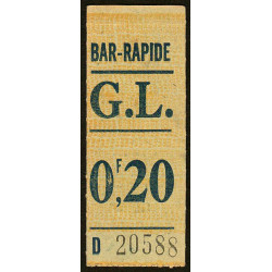 75 - Paris - Galerie Lafayette - Bar rapide 0,20 franc - Etat : SPL