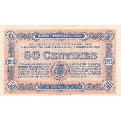 Cahors (Lot) - Pirot 35-21 - 50 centimes - Série K - 07/11/1918 - Etat : SUP