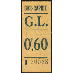 75 - Paris - Galerie Lafayette - Bar rapide 0,60 franc - Etat : SPL