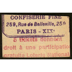 75 - Paris - Confiserie Fine - Rue de Belleville - Etat : TB