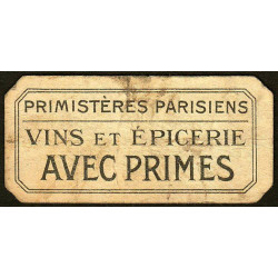 75 - Paris - Primistère Parisien - Bon pour 1 prime - Etat : B+