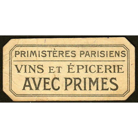 75 - Paris - Primistère Parisien - Bon pour 1 prime - Etat : TB