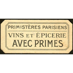 75 - Paris - Primistère Parisien - Bon pour 1 prime - Etat : SUP