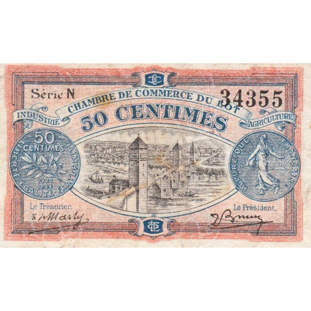 Cahors (Lot) - Pirot 35-25 - 50 centimes - Série N - 29/11/1920 - Etat : TB+