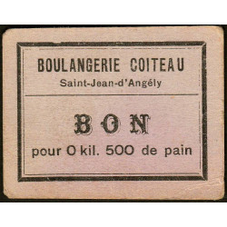 17 - St-Jean d'Angely - Boul. Coiteau - Bon pour 0 kil. 500 de pain - Etat : SUP