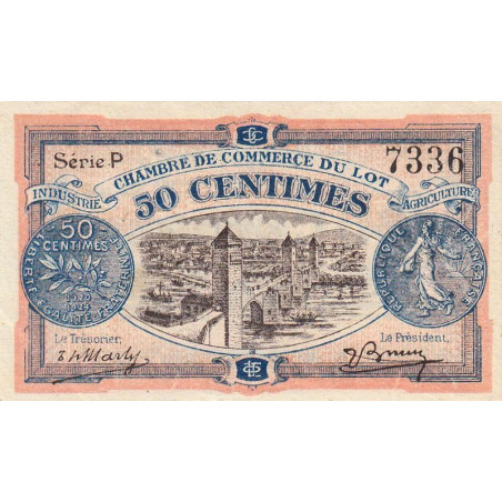 Cahors (Lot) - Pirot 35-25 - 50 centimes - Série P - 29/11/1920 - Etat : SUP