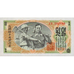 Corée du Nord - Pick 8b - 1 won - 1947 - Etat : NEUF