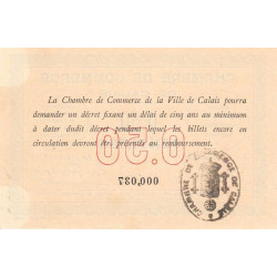 Calais - Pirot 36-1 - 50 centimes - Sans série - 22/08/1914 - Etat : SPL