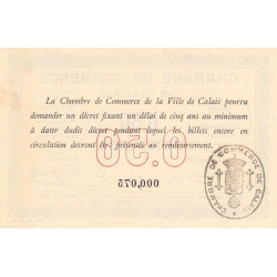 Calais - Pirot 36-1 - 50 centimes - Sans série - 22/08/1914 - Etat : SUP