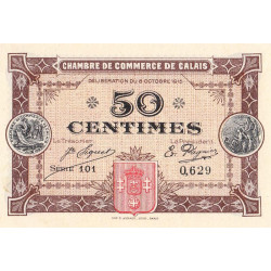 Calais - Pirot 36-7 - 50 centimes - Série 101 - 08/10/1915 - Etat : SUP+