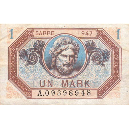 VF 44-01 - 1 mark - Sarre - 1947 - Série A - Etat : TTB+