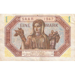 VF 44-01 - 1 mark - Sarre - 1947 - Série A - Etat : TTB+
