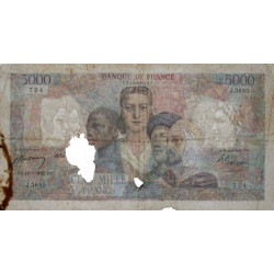 F 47-61 - 17/07/1947 - 5000 francs - Empire Français - Série J.3695 - Etat : AB-